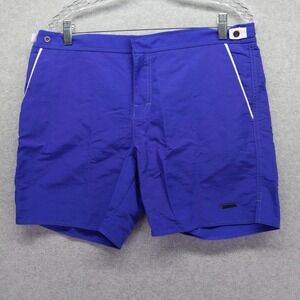 Parke & Ronen Shorts Mens 34 Mesh Brief Lined Surf Swim Beach Trunks Nylon Blue